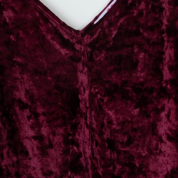 Buddy Love Womens Crushed Velvet Button Front Tank Top Size S Tie Bottom Vamp - Picture 4 of 8